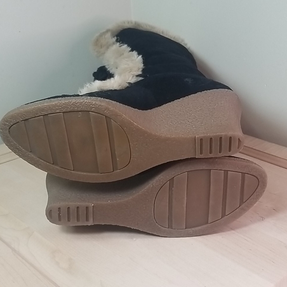 S E Boutique suede fur tall boots w size 8 - Picture 7 of 12